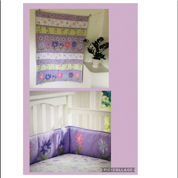 Pottery Barn Kids Other - Pottery Barn Kids Daisy Garden Crib Quilt & Bumper